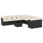 vidaXL Salon de jardin 11 Pièces avec coussins noir résine tressée