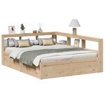 vidaXL Lit bibliothèque sans matelas 140x200 cm bois massif de pin