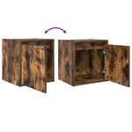 vidaXL Table de chevet murale chêne fumé 38x34x40 cm
