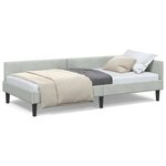 vidaXL Cadre de lit d'angle avec tête de lit Gris clair 80 x 200 cm