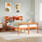 vidaXL Lit bibliothèque sans matelas cire marron 140x200 cm pin massif