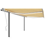 vidaXL Auvent manuel rétractable avec LED 4x3 5 m Jaune et blanc