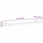 vidaXL Porte-serviettes Noir 61 x 14.5 x 5 cm Acier inoxydable