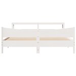 vidaXL Cadre de lit et tête de lit blanc 200x200 cm bois de pin massif
