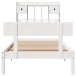 vidaXL Lit bibliothèque sans matelas blanc 90x190cm bois de pin massif