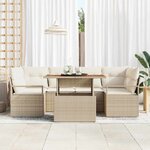 vidaXL Ensemble de canapé de jardin avec coussin 7 Pièces beige et crème
