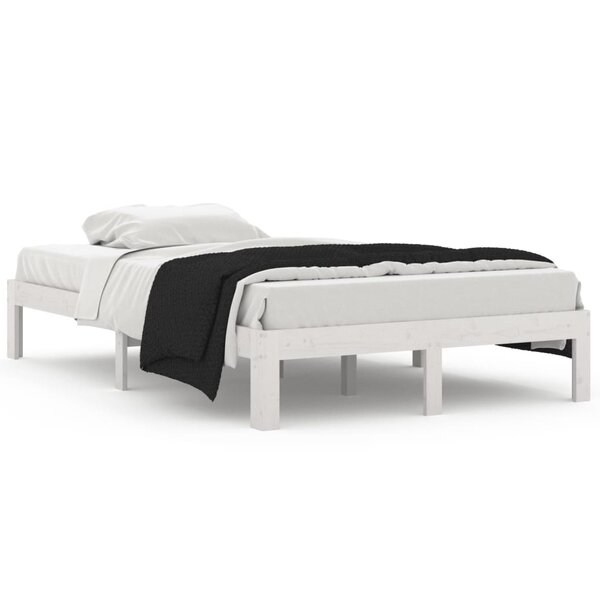 vidaXL Cadre de lit Blanc Bois de pin massif 120x200 cm