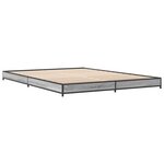 vidaXL Cadre de lit sonoma gris 140x190 cm bois d'ingénierie et métal