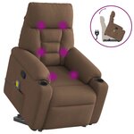 vidaXL Fauteuil de massage inclinable Marron Tissu