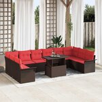 vidaXL Ensemble de canapé de jardin 11 Pièces Marron 100 x 55 x 73 cm