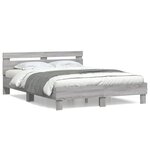 vidaXL Cadre de lit sans matelas sonoma gris 150x200 cm