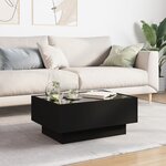 vidaXL Table basse avec LED noir 70x50x30 cm bois d'ingénierie