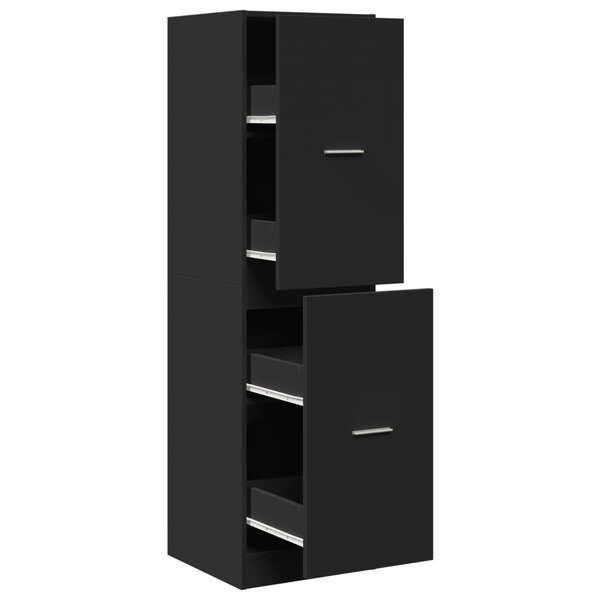vidaXL Armoire d'apothicaire noir 40x41x144 5 cm bois d'ingénierie
