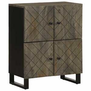 vidaXL Buffet noir 60x33x75 cm bois massif de manguier