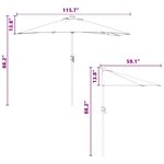 vidaXL Parasol de jardin Taupe 294 x 150 x 224 cm tissu