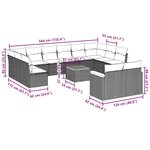 vidaXL Salon de jardin avec coussins 13 Pièces noir résine tressée