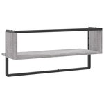 vidaXL Étagère murale avec barre sonoma gris 65x25x30 cm