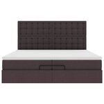 VidaXL Cadre de lit ottoman avec matelas marron foncé 200x200 cm tissu