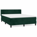 vidaXL Sommier à lattes de lit et matelas Vert foncé 140x200cm Velours