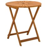 vidaXL Table de jardin pliante Naturel Ø70 x 75 cm