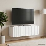 vidaXL Meuble TV mural 98 x 31 x 30 cm Blanc Bois d'ingénierie