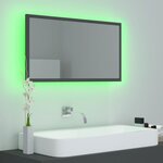 vidaXL Miroir à LED de salle de bain Gris 80x8 5x37 cm Acrylique