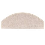 vidaXL Tapis d'escalier 15 Pièces Taupe 65 x 24 x 4 cm