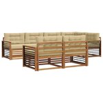 vidaXL Ensemble de canapés d'extérieur 7 pc Naturel et Beige
