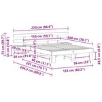 vidaXL Cadre de lit avec tiroir Marron 150 x 200 cm Bois massif en pin