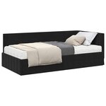 vidaXL Cadre de lit d'angle avec matelas 2 Pièces Noir Velours