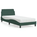vidaXL Lit avec matelas vert foncé 90x190 cm velours