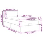 vidaXL Lit ottoman avec matelas et LED Gris clair 80x200cm tissu