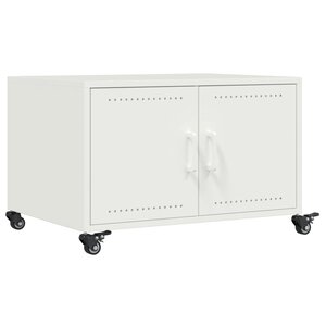 vidaXL Table basse blanc 68x50x43 5 cm acier