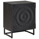 vidaXL Table de chevet faite main Noir 40 x 30 x 50 cm