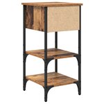 vidaXL Table de Chevet Vieux Bois 34x36x70 cm Bois d'ingénierie