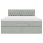 vidaXL Cadre de lit ottoman avec matelas gris clair 140x200 cm velours