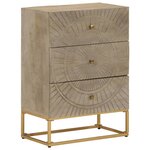 vidaXL Commode 55x30x76 cm bois massif de manguier et fer