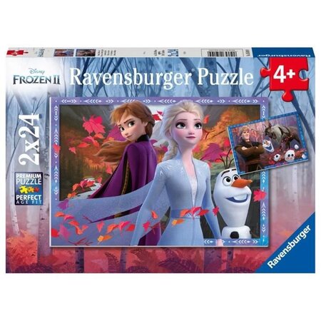 La reine des neiges 2 puzzles 2x24 pieces - vers des contrées glacées - ravensburger - lot de puzzles enfant - des 4 ans