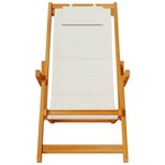 vidaXL Pack de 2 chaises de plage pliantes - Grises  en bois d'acacia et textilène