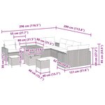 vidaXL Ensemble de canapé de jardin avec coussin 13 Pièces Noir