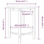 vidaXL Table basse Noir Ø 55x60 cm Bois massif de pin