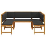 vidaXL Ensemble de banc de jardin 5 Pièces Marron Bois d'acacia massif