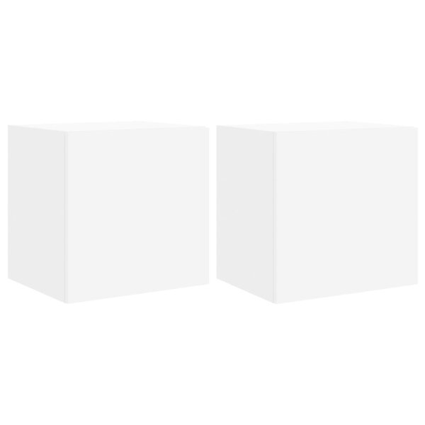 vidaXL Meubles TV muraux avec lumières LED 2 Pièces blanc 40 5x35x40 cm
