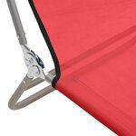 vidaXL Chaises longues pliables 2 Pièces rouge textilène et acier