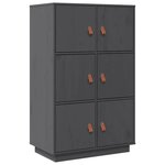 vidaXL Buffet haut Gris 67x40x108 5 cm Bois massif de pin
