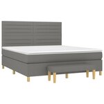 vidaXL Sommier à lattes de lit avec matelas Gris foncé 160x200cm Tissu
