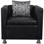 vidaXL Jeu de canapé à 2 places et à 3 places et fauteuil Noir