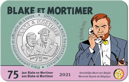 Pièce de monnaie 5 euro Belgique 2021 BU – Blake et Mortimer