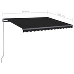 vidaXL Auvent automatique capteur de vent et LED 350x250 cm Anthracite