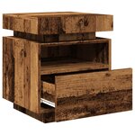 vidaXL Armoire de chevet avec lumières LED vieux bois 40x39x48 5 cm